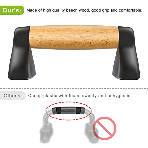 Push Up Bars, Wooden Push Up Handles for Floor, Sturdy Pushup Stands for Men & Women Home Gym Strength Training Equipment Fitness, Wood Pushup Bar Handle Grip, 2 Pack