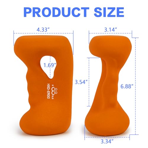 HXD-ERGO Ergonomic Dumbbells Weights Set-Hand Weights for Women at Home, Ear Dumbbells Weights for Pilates, Yoga, Jogging,StrengthTraining - color: 8 LBS