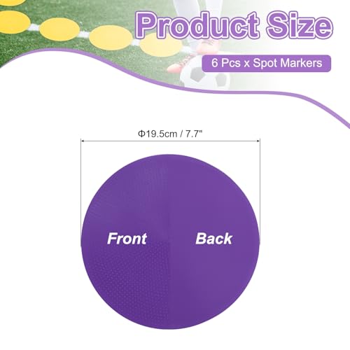 PATIKIL Spot Markers, Non-Slip Floor Dots Agility Markers Flat Field Cone Poly Dot - color: Purple