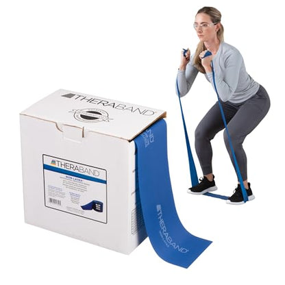 THERABAND Resistance Band, 50-Yard Roll, Latex Elastic Band for Exercise, Stretching, Physical Therapy, Yoga, Pilates, Home Workouts, Cut-to-Length, Color-Coded Levels