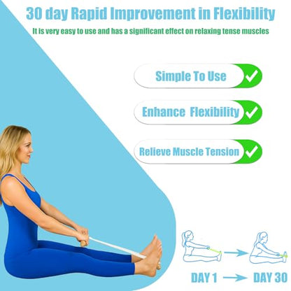 Adjustable Portable Stretching Device and Fitness Resistance Band for Home Use, Enhanced Flexibility and Mobility Perfect for Yoga and Muscle Stretches