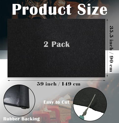 2 Pack Garage Floor Mat, 60 x 36 Inch Oil Spill Mat for Under Car Driveway Mats with Waterproof Backing, Black Reusable Rubber Mat Garage Mat for Protecting Surfaces