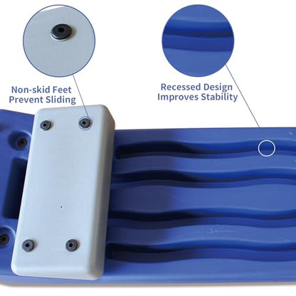 Aerobics Step Platform Height-Adjustable Fitness Equipment Stepper Trainer Exercise Step Platform Sliding Lifting Pad Blue