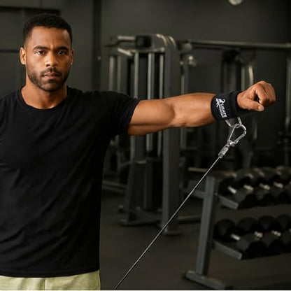 Lights Mountain Wrist Cuffs with Sliding D-Ring – Adjustable Neoprene Padded Straps for Cable Machine Workouts & Wrist Support Strength Training Equipment