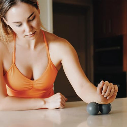 Tiger Ball Peanut 2.4 Foam Roller – Deep Tissue Massage Ball for Back & Neck, Myofascial Trigger Point Therapy Tool, Dual Silicone Balls with Gription – Compact, Portable, Non-Slip Recovery Roller