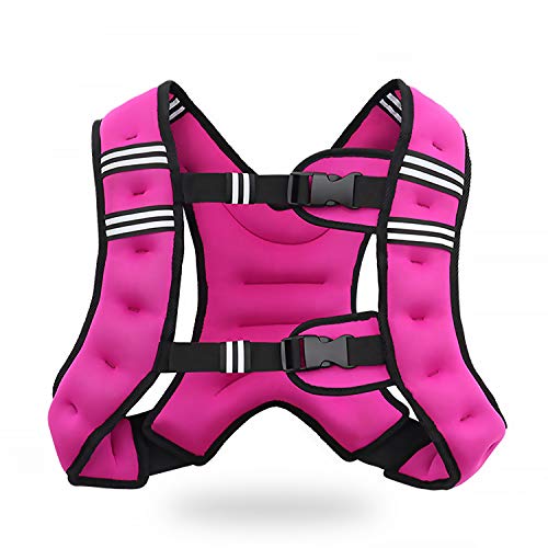 VIVITORY Weighted Vest for Men & Women, 11lbs/18lbs Rucking Vest - color: Rose Red, size: L