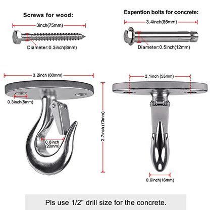 Dolibest Ceiling Anchor Mount for Yoga Swing Suspension, Resistance Band Wall Anchor, Body Weight Strength Training Systems, 2000LB Capacity, Stainless Steel,1PCS