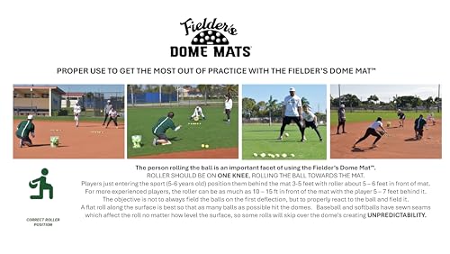 Fielder's Dome Mat – Baseball and Softball Bad Hop Training Equipment for Fielding Practice, Agility, Hand-Eye Coordination and Reaction Speed. Durable, Multi-Surface Compatible. 33.5" x 14" x 1.75"