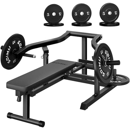 Chest Press Machine, GOIMU Z1-PRO Weight Bench Press Machine with Independent Arms, Adjustable Flat Incline Bench Press for Chest, AB Workout Home Gym Equipment - color: Black-100lbs Weight Set