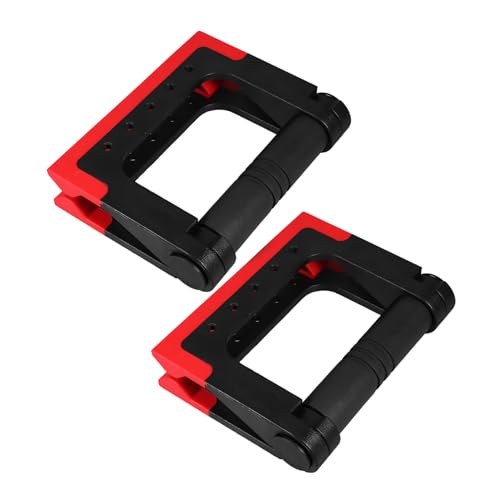 Pair of Foldable Crimson Push-up Stands for Men and Women Home Fitness Equipment Portable Strength Training Push-up Rack for Floor Workouts