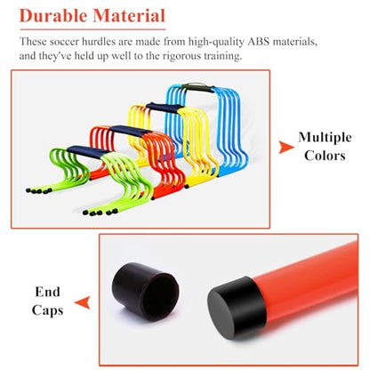 5 PCS Speed Training Hurdles Fitness & Speed Training Equipment,Agility Hurdles Training Equipment,Indoor Outdoor Sports Practice Hurdles with Carry Strap