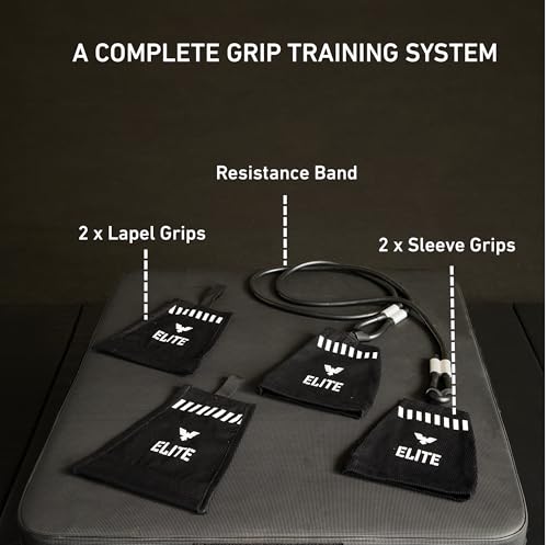 Elite Sports Jiu Jitsu Grip Trainer Simulate Gi - Resistance Band Grip Strength Trainer for BJJ MMA Judo & Grappling Training