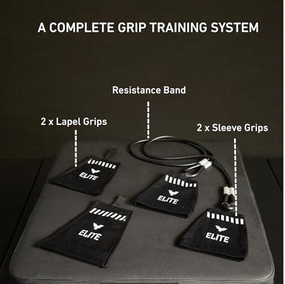 Elite Sports Jiu Jitsu Grip Trainer Simulate Gi - Resistance Band Grip Strength Trainer for BJJ MMA Judo & Grappling Training