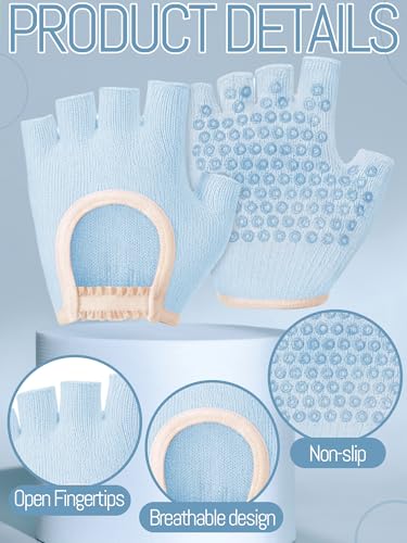 Fourluoo 4 Pcs Women Workout Gloves - color: White, Black, Light Blue, Gray