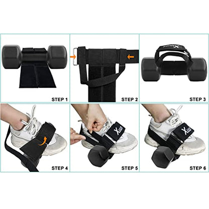 2 Pack Weight Tibialis Trainer, Dumbbell Tib Bar Ankle Leg Extension Strap For Strengthening Hips, Legs, Knees And Calf, No Slipping, Adjustable, Strength Training For Women Men (Black)