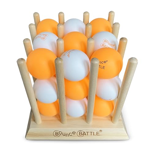Bounce Battle Wood Edition - Fast-Paced Skill & Strategy Game, Includes 27 Balls & Wooden Cube - Kids 8+