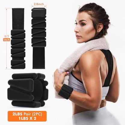 Wrist Weights, Ankle Weights for Women Men, Adjustable Wrist Weighted Bracelet for Home Gym Workout, Running, Yoga, Exercise, Strength Training