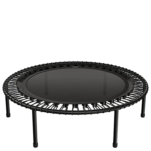 bellicon Mini Trampoline | Bungee Suspension up to 440 lbs | Indoor Fitness Rebounder for Adults | Screw-in Legs - color: Black, size: 49"