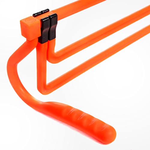 Football Flick Multi Level Mini Speed and Agility Hurdles – Pack of 3 Orange Height Adjustable Multi Sports Hurdles 6 Inches, 9 Inches and 12 Inches - Light Weight Carry Bag Included.