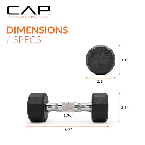CAP 50 lbs Coated Dumbbell Set | Multiple Styles - color: 12-Sided Chrome Handles, style: 5LBx2, 20lbx2 Set