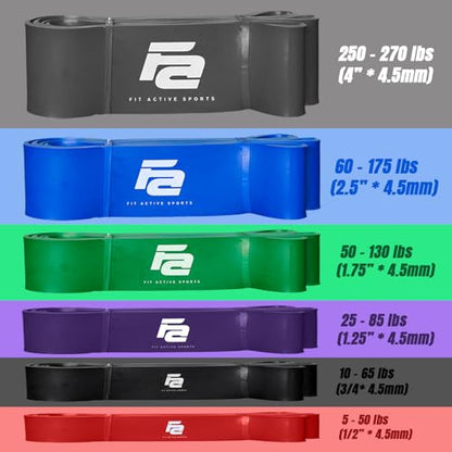 Resistance Workout Exercise Bands for Home, Gym, Stretching, Strength Training, Weightlifting, Pull Up Assist - Indoor and Outdoor Use