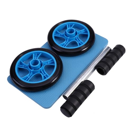 GLEAVI Dual Wheel Ab Roller with Knee Pad, Quiet Abdominal Exercise Roller for Core Strength Training, Blue Mute Core Trainer for Home and Gym Workouts
