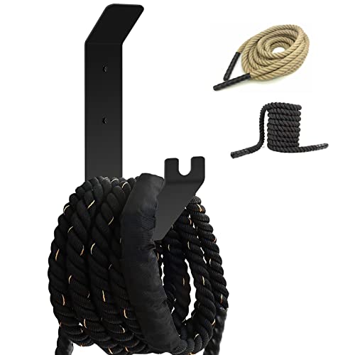 Rope Rack Organizer Battle Ropes Storage Hook Anchor Station Hanger Wall Mount Jump Rope Hanger for Exercise Rope Home Commercial Gym Hook Workout Storage Shelf Hose Hanger Holder kit