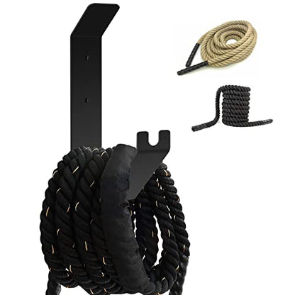 Rope Rack Organizer Battle Ropes Storage Hook Anchor Station Hanger Wall Mount Jump Rope Hanger for Exercise Rope Home Commercial Gym Hook Workout Storage Shelf Hose Hanger Holder kit