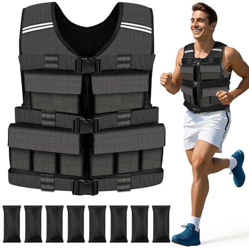 Adjustable Weighted Vest for Men Woman With Shoulder Pads 18lbs | 30lbs | 40lbs, Weight Vest For Walking, Rucking, Cross Training, Running, Muscle Building - Breathable, Comfortable, Washable - size: 20LB-30LB (No Pocket)