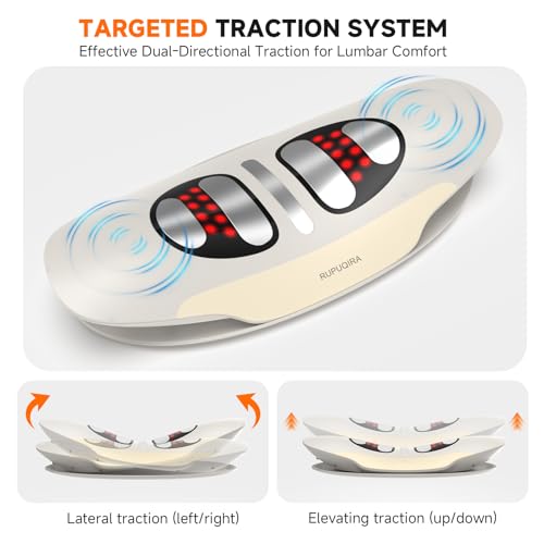 Electric Lumbar & Back Stretching Massager with Airbag Stretch, Vibration Massage, Auto Mode | for Home Relaxation, Ideal Gift (White) - color: White