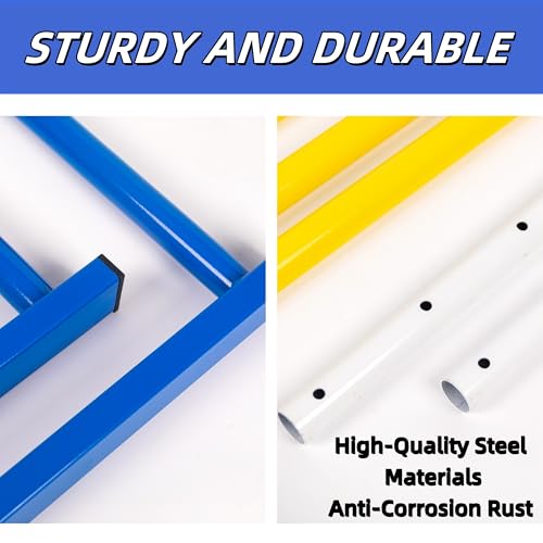 Adjustable Height Hurdles Training Equipment, 3Pcs Metal Practice Hurdles Track and Field for Kids, Youth and Adults Agility Training, Jumping Speed Hurdles for Football, Soccer, Basketball, Dogs