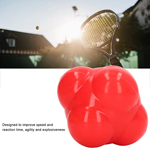 Reaction Ball, Rubber Bright Color Hex Reaction Trainer Ball for Basketball, Tennis and Other Competitive Sports