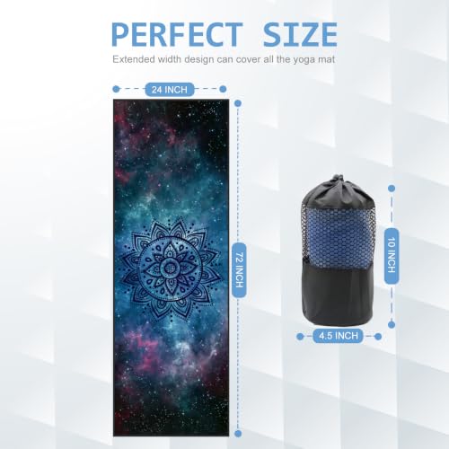 Eunzel Hot Yoga Mat Towel with Grip Dots, Printed Design 72" x 24" - color: Galaxy