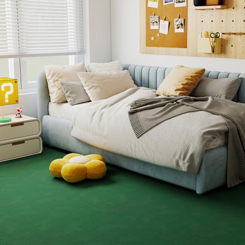 Tangkula 25 Pack-100 Sq.Ft. Foam Floor Tiles, Interlocking Carpet Tiles with Edge Borders, 24" × 24" Puzzle Exercise Mats for Living Room, Bedroom and Office (Green, 100 Sq.Ft.)