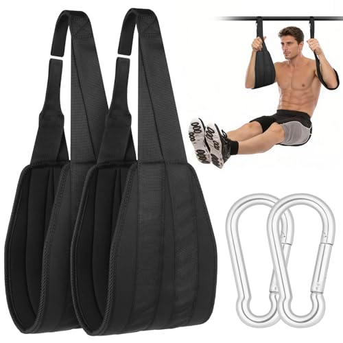 Hanging Ab Straps for Pull up Bar 1 Pair, Workout Abdominal Slings, Core Strength Training Equipment for Gym Home - color: 1 Pair-soft Padded Version-black