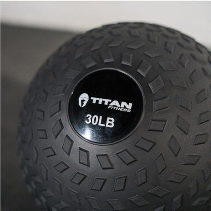 Titan Fitness Rubber Tread Slam Ball, Dead Bounce, Weight Workout - Throw, Catch, Slam, Twist - style: 30 lb