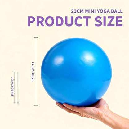 9 Inch Yoga Ball Anti Burst Slip Resistant，Soft Yoga Ball Fitness Ball for Yoga, Core Training, Barre, Stretching at Home Gym & Office
