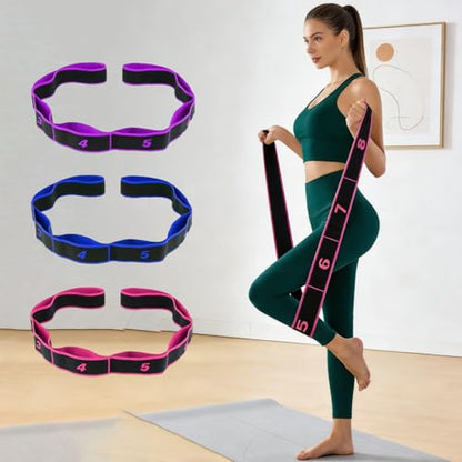 Fitness Resistance Band, 8-Section Elastic Training Bands, Numbered Stretch Band for Yoga, Stretching, Pilates, Fitness