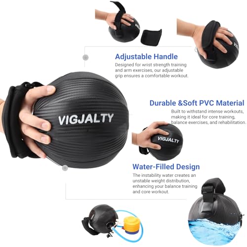 Heavy Aqua Bags-Water weight Bag 12-66Ibs - Unstable Core Water Weight Ball,Adjustable Workout Sandbag Alternative for Full Body Exercise, Portable Stability & Balance Trainer for Instability Training