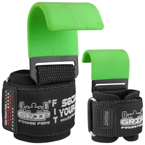 Weight Lifting Rod Hooks Heavy Duty Wrist Wraps Power Weight Lifting Training Gym Grips Straps Set of 2 - color: Lime, size: WOMEN-Wrist Size Small/Medium
