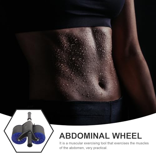 SHERCHPRY Auto Rebound Ab Roller Wheel with Knee Pad for Home Gym Fitness Deep Abdominal Training Equipment for Men and Beginners Core Strength Exercise Roller Disc for Targeted Upper Body
