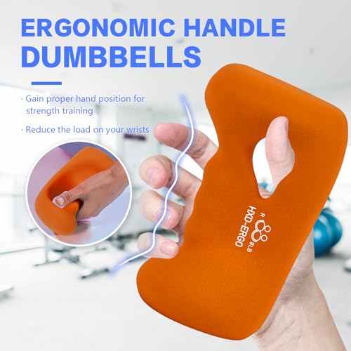 HXD-ERGO Ergonomic Dumbbells Weights Set-Hand Weights for Women at Home, Ear Dumbbells Weights for Pilates, Yoga, Jogging,StrengthTraining - color: 8 LBS