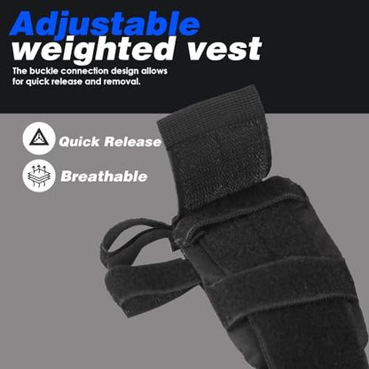 Tactical Weighted Vest for Men and Women Strength Training Running Workout - color: Black
