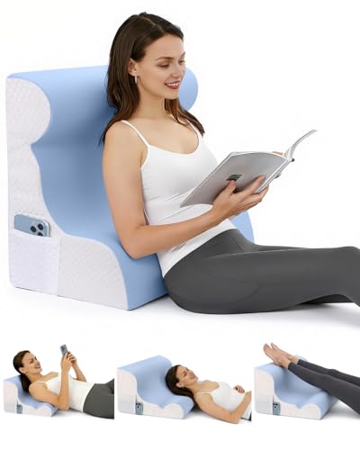 Reading Pillow for Sitting in Bed, Back Pillow for Sitting Up & Bed Wedge Pillow for Sleeping, Lumbar Rest & Neck Support Bed Pillows, Backrest Cushion for Reclining,Gaming,Resting,Watching TV