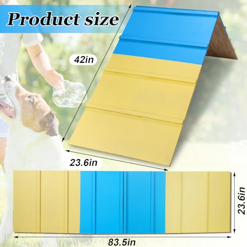 Dog Agility Equipment 83.5 x 23.6 Inch Agility A-Frame Agility Training Equipment for Dogs Jumping Outdoor Dog Ramp Dog Agility Course Equipment for Climbing Playground, Yellow Blue