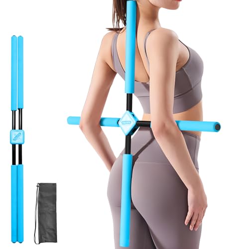 Posture Corrector Yoga Cross Stick -Yoga Stick Posture Corrector- Back Pain Relief for Men Women - Stretcher and Straightener for Upper and Lower Back -Back Straightener Posture Corrector