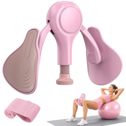 Pelvic Floor Exercise Devices Kegel Exerciser Muscle Trainer 15-70lbs Adjustable for Women/Men, Inner Thigh Exerciser Hip Abductor Machine with Resistance Band, Leg Workout