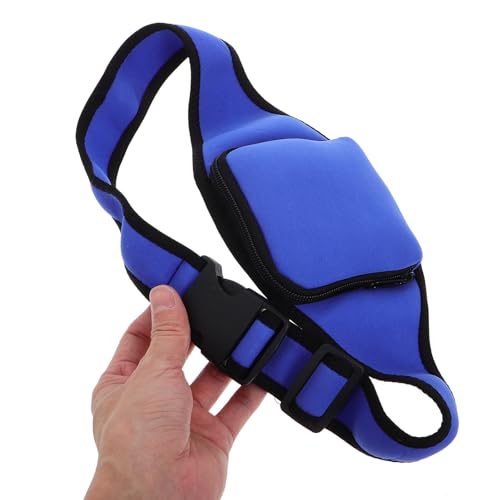 Mic Belt Microphone Waist Pack with Zipper Neoprene Sweat-resistant Trainer Running Waistband Bag for Gym Outdoor Activities Blue