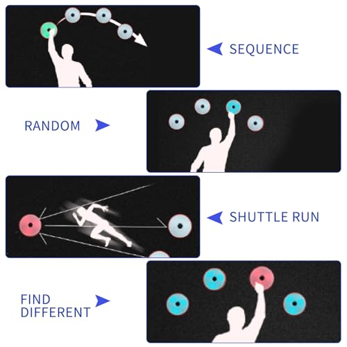 6Pcs/Pk Agile Reaction Training Lamp Set, Reaction Training Light Speed Agile Reaction Light Equipment Quick Response Training Lights Sports Reaction Lights Enhancing Speed and Agility Tools