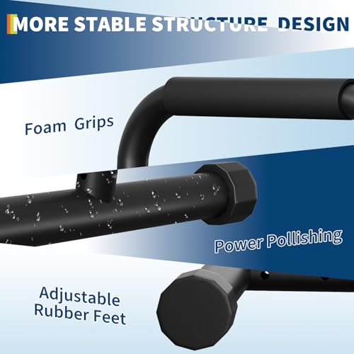 GarveeLife Adjustable Dip Bars Station, Heavy Duty Dip Stands, 440LBS Stable Dip Stands for Home Gym, Portable Dip Bar for Calisthenics & Upper Body Workout Equipment